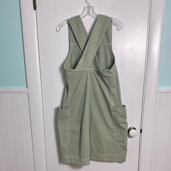 Everlane The Cross Back Apron Dress Eucalyptus Green Organic Cotton Medium - Picture 8 of 12